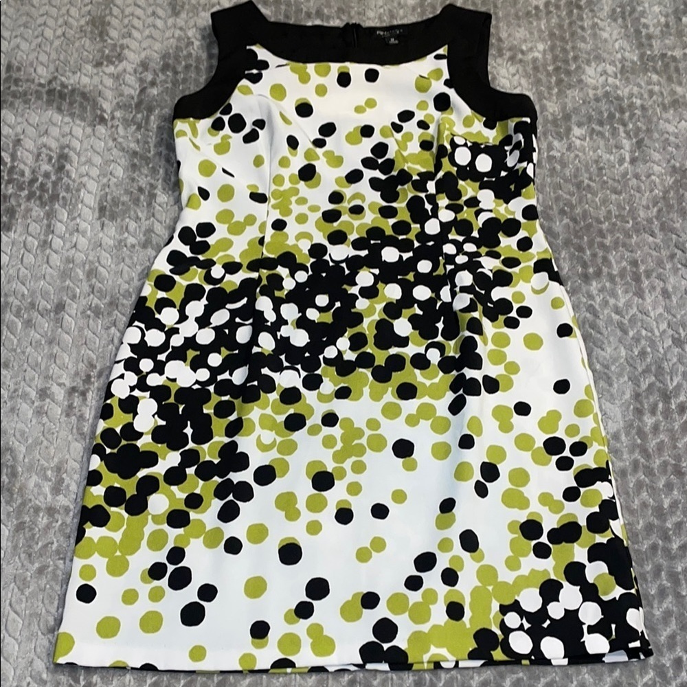 RN Studio/Ronni Nicole Sheath Polka Dot Dress. Size 12. Green/Black/White - Picture 3 of 11